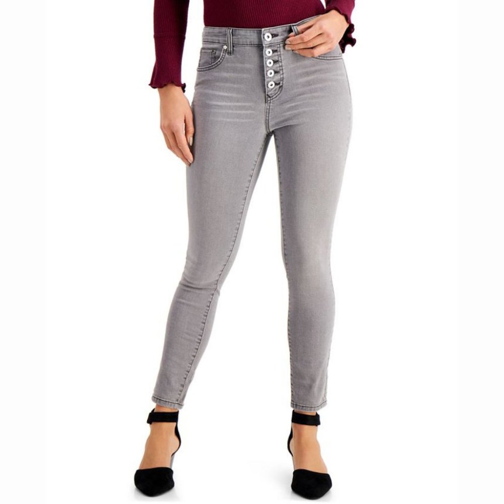 Style & Co Button-Fly High Rise Skinny Ankle Jeans #P006